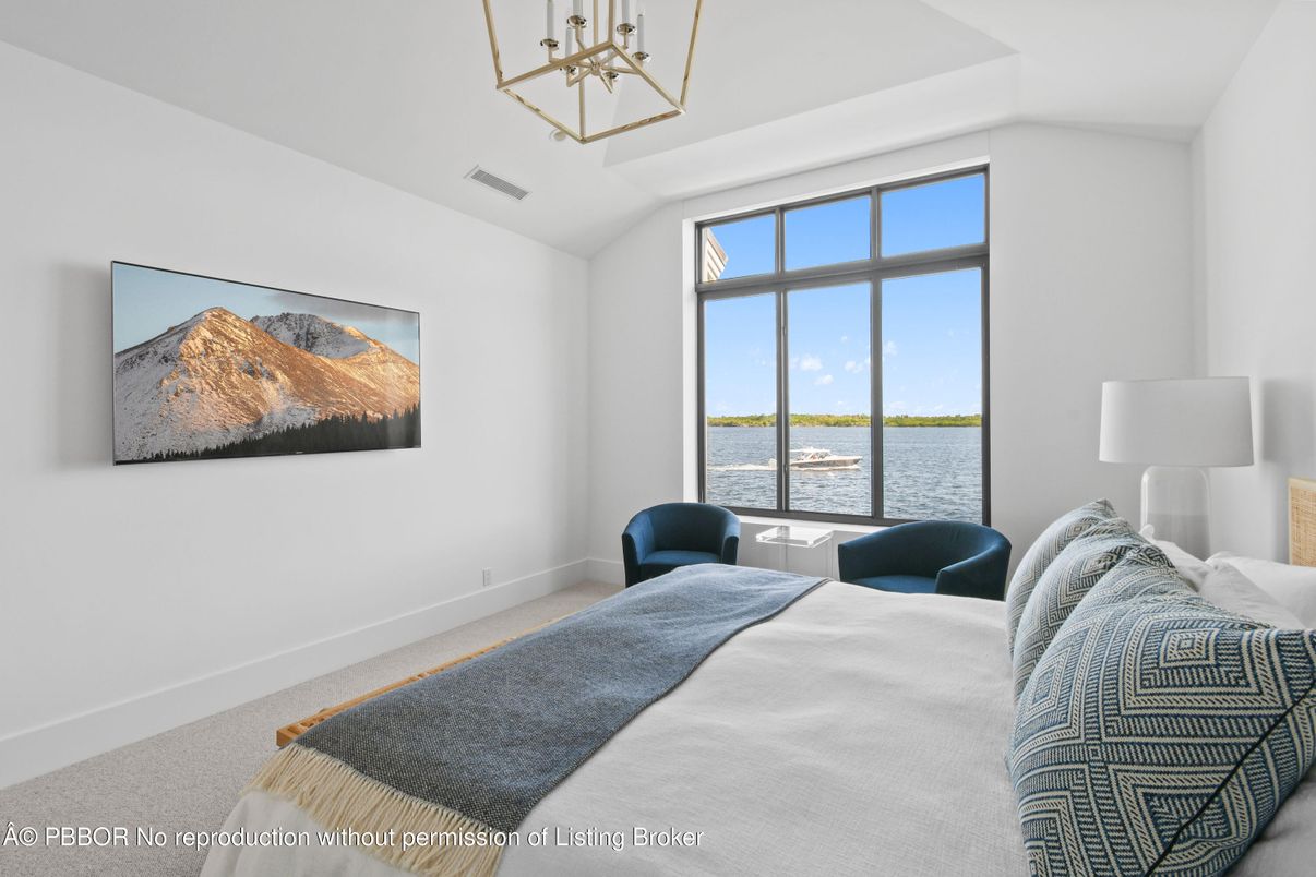 Bedroom, Interior, Pendant Lights, Water