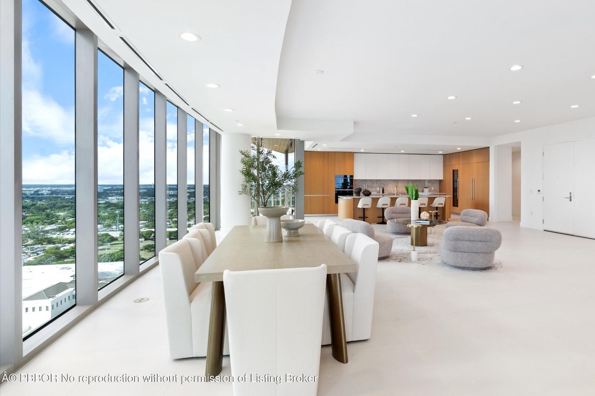 Dining room, Interior, Kitchen, Living room, Recessed Lighting