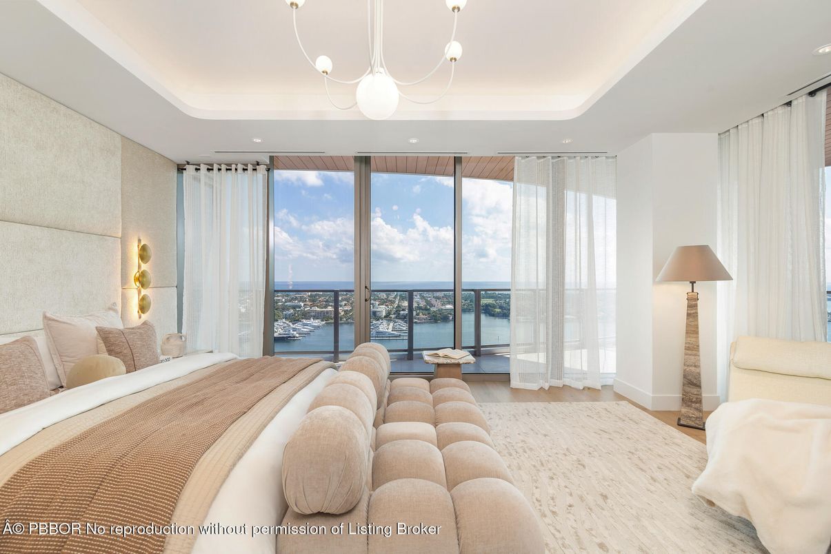 Bedroom, Interior, Recessed Lighting, Water, Wood Texture Flooring