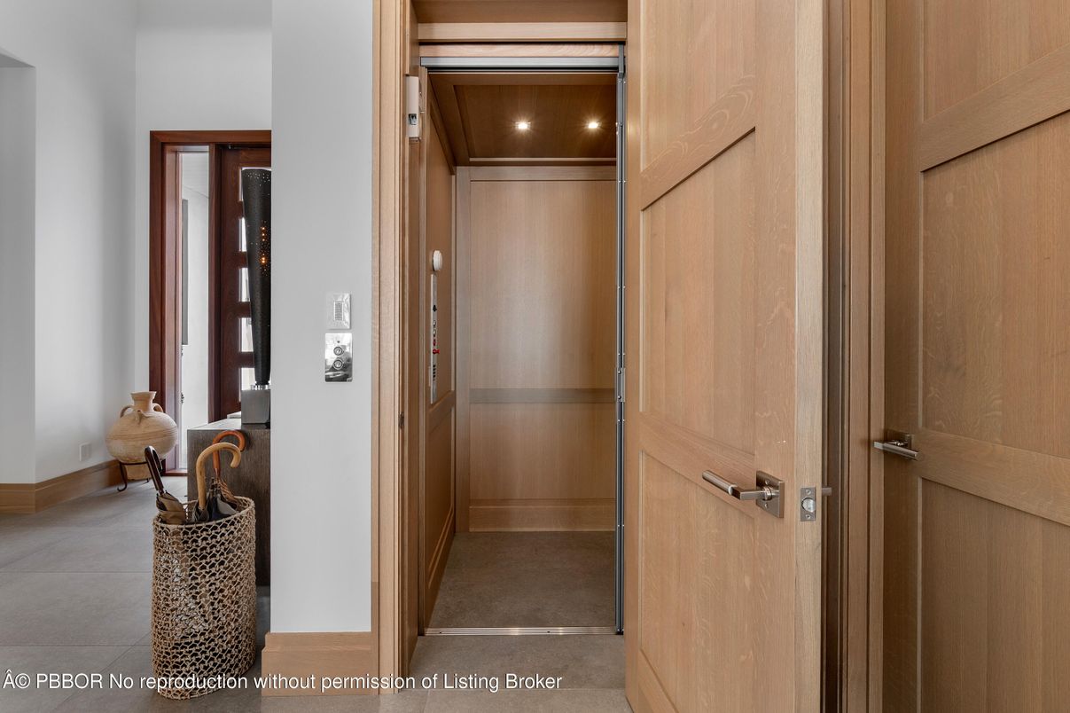 Elevator, Interior, Recessed Lighting, Wooden Ceilings, Wooden Walls