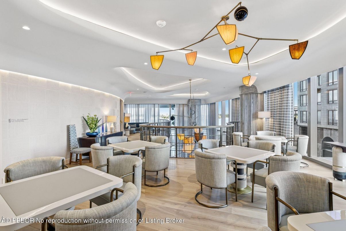 Dining room, Interior, Pendant Lights, Recessed Lighting, Wood Texture Flooring