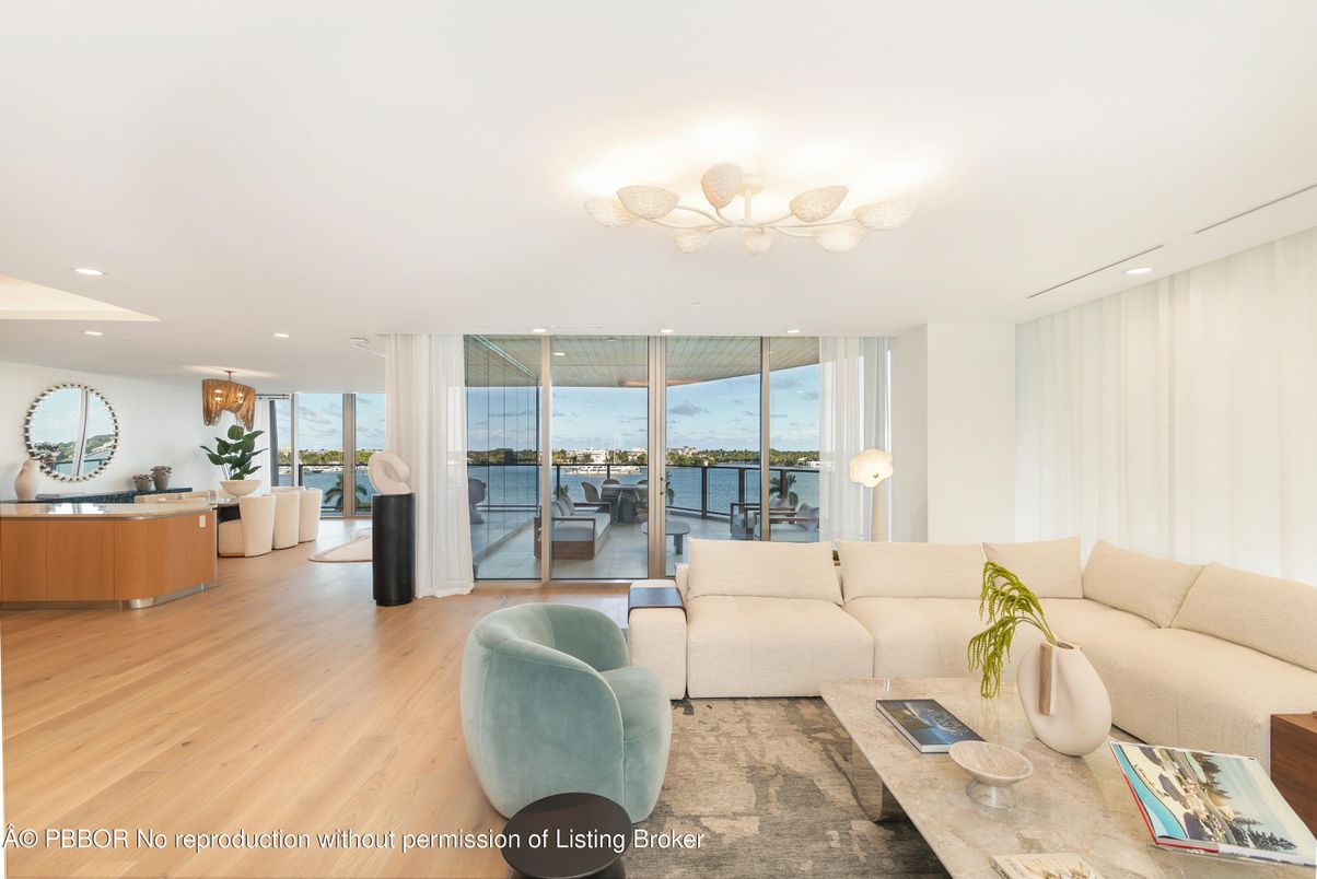 Dining room, Interior, Living room, Recessed Lighting, Water, Wood Texture Flooring