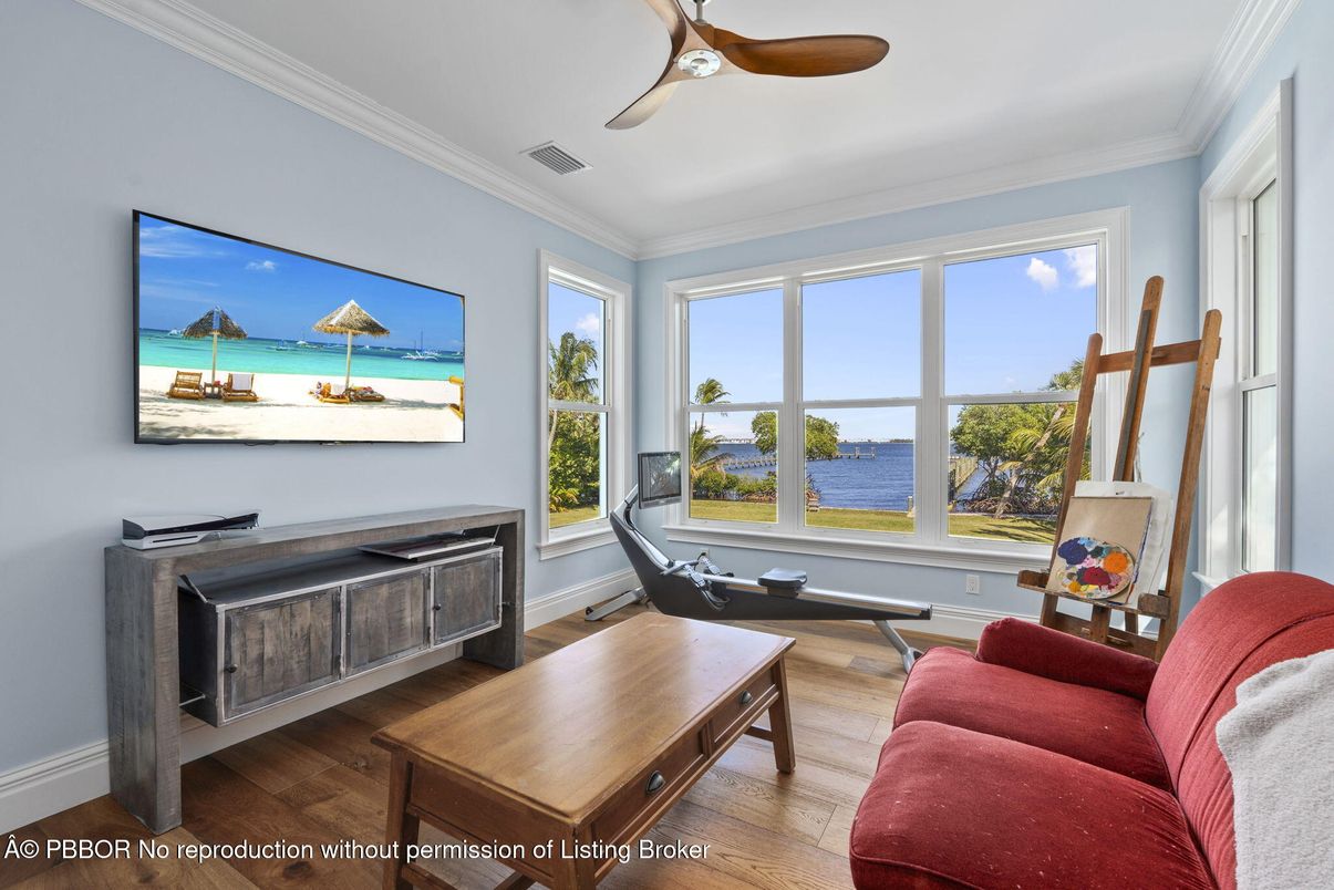 Fitness Equipment, Home Office, Interior, Water, Wood Texture Flooring