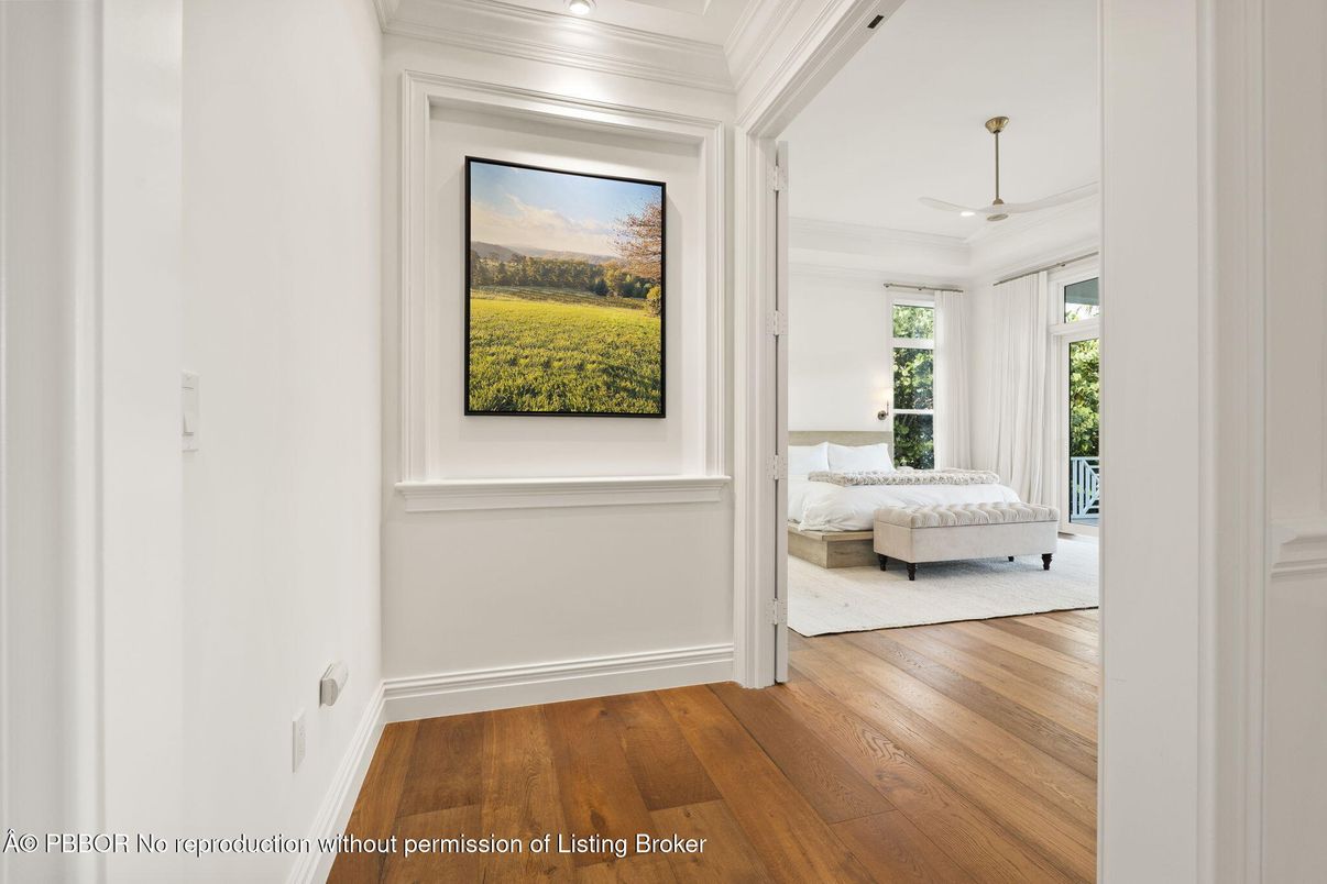 Bedroom, Interior, Pendant Lights, Recessed Lighting, Wood Texture Flooring