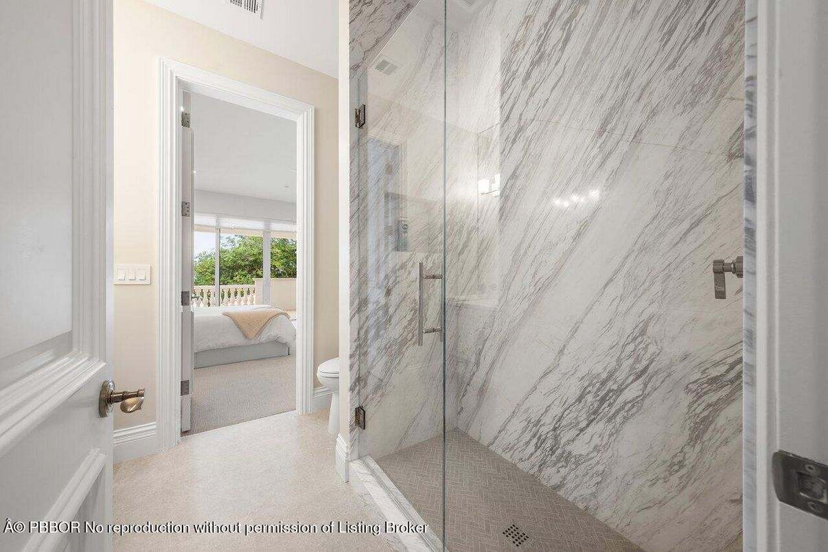 Bathroom, Glass Shower, Interior, Marble Walls