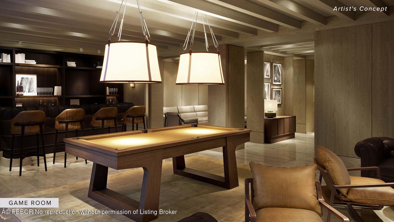 Billiard Table, Game Room, Interior, Pendant Lights