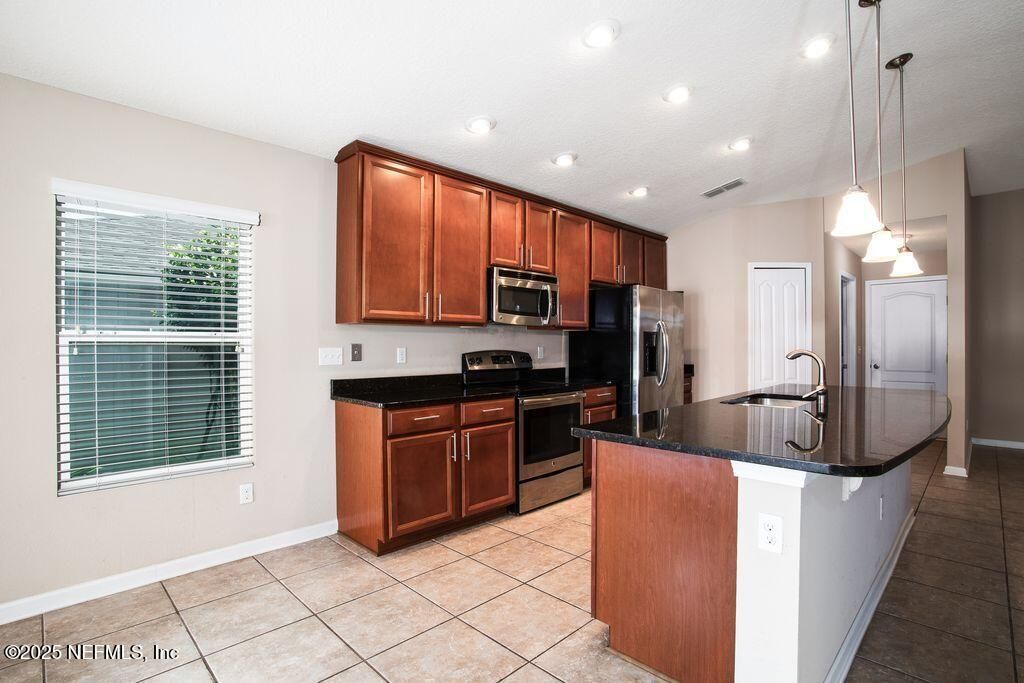 Interior, Kitchen, Pendant Lights, Recessed Lighting, Stainless Steel Appliances