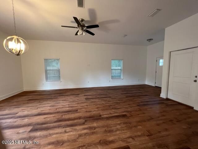 Empty room, Interior, Pendant Lights, Wood Texture Flooring