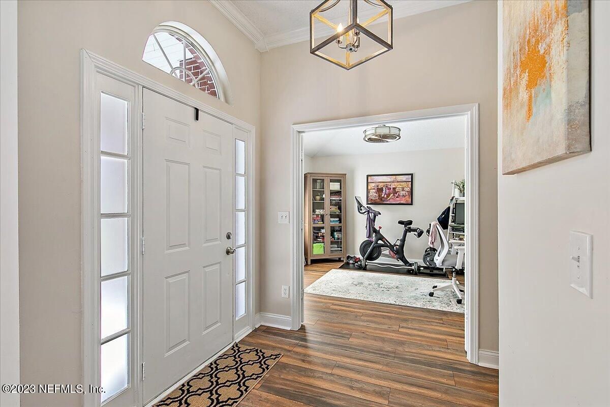 Fitness Equipment, Interior, Pendant Lights, Wood Texture Flooring