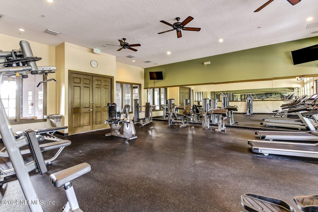Fitness Equipment, Gym, Interior, Recessed Lighting
