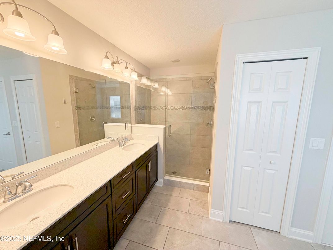 Bathroom, Dual Sink Vanities, Glass Shower, Interior