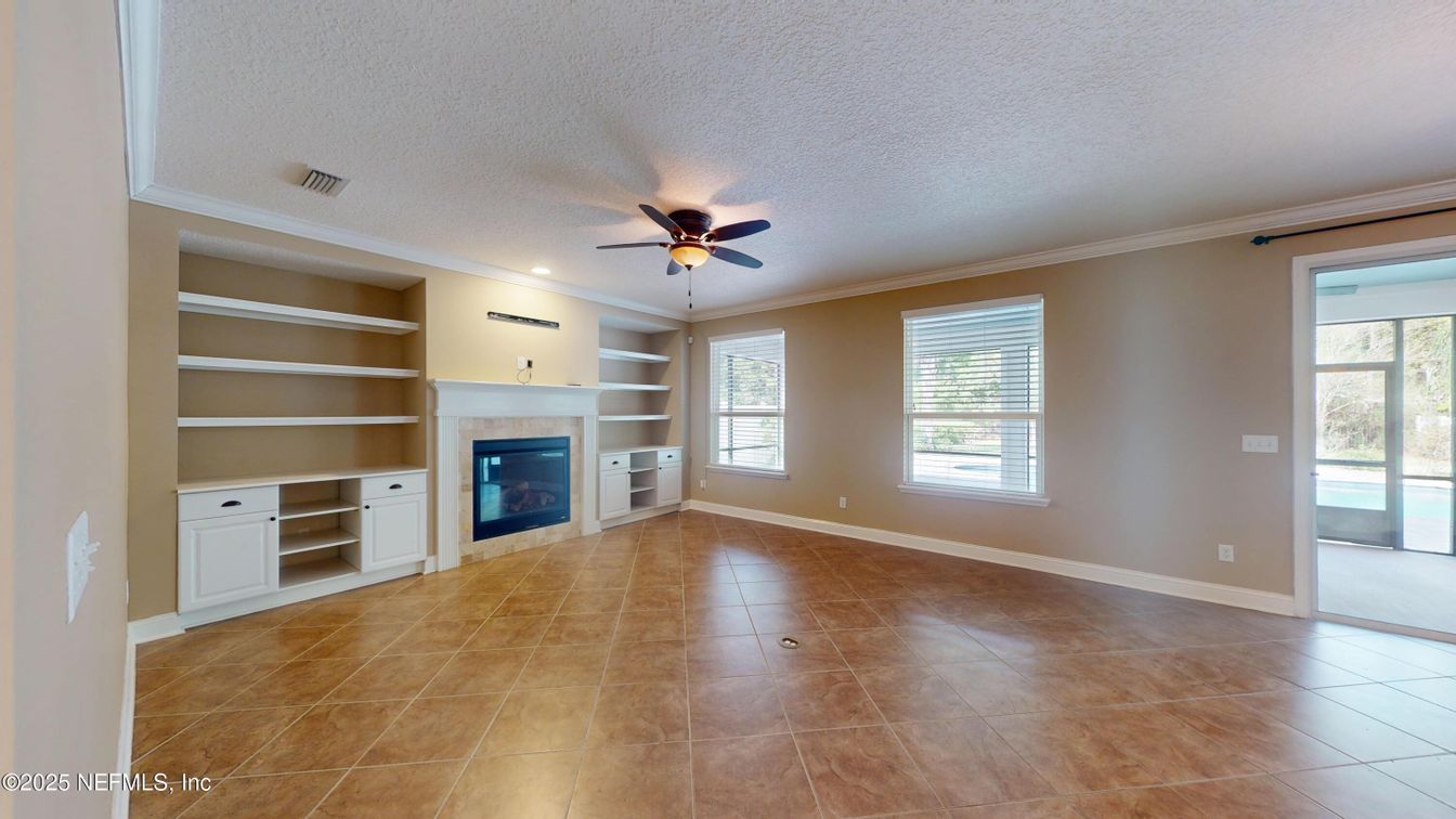 Empty room, Fireplace, Interior, Recessed Lighting