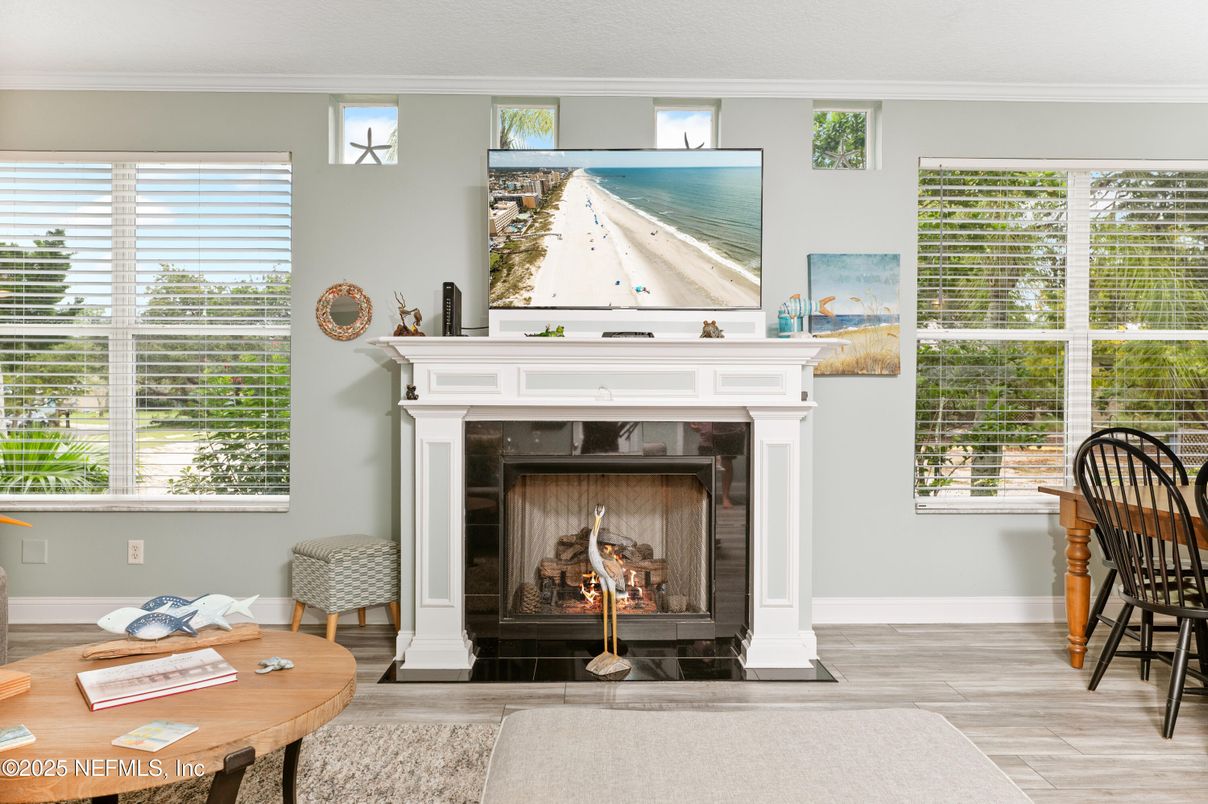 Fireplace, Interior, Wood Texture Flooring