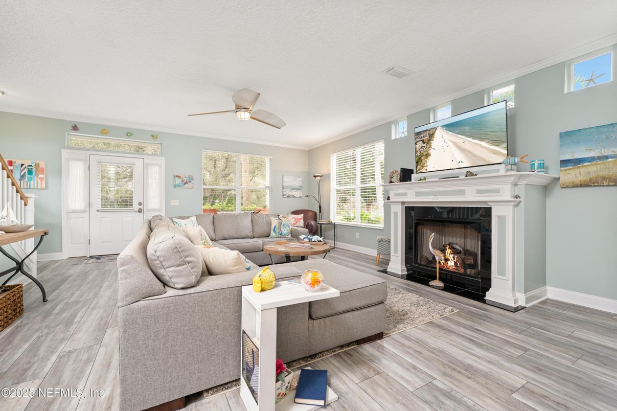 Fireplace, Interior, Living room, Wood Texture Flooring