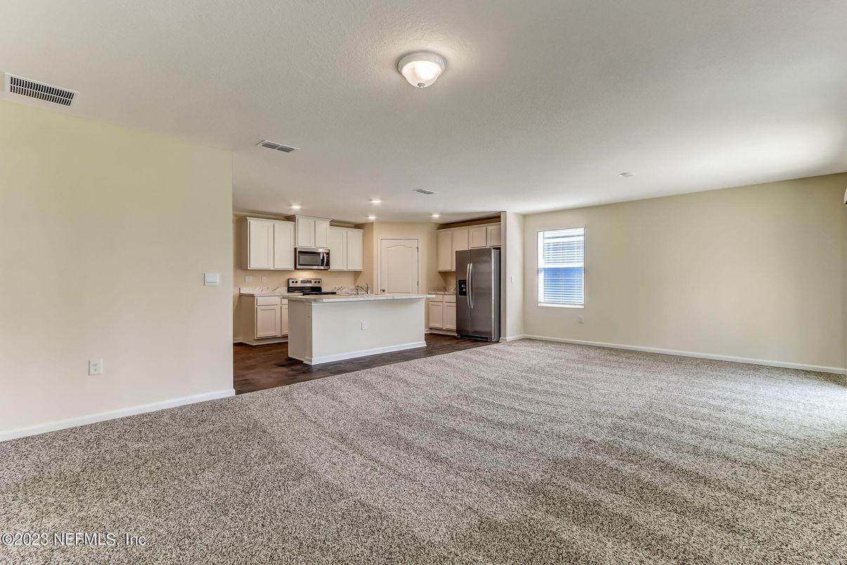 Empty room, Interior, Kitchen, Recessed Lighting