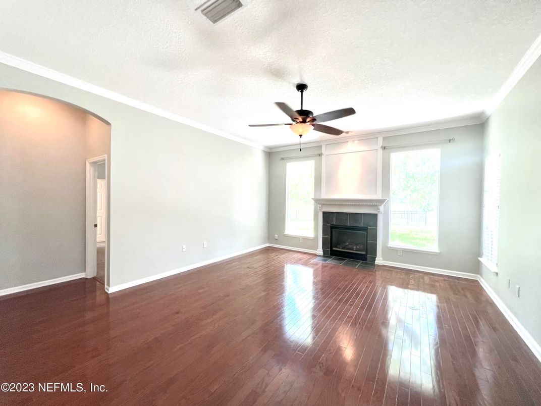 Empty room, Fireplace, Interior, Wood Texture Flooring