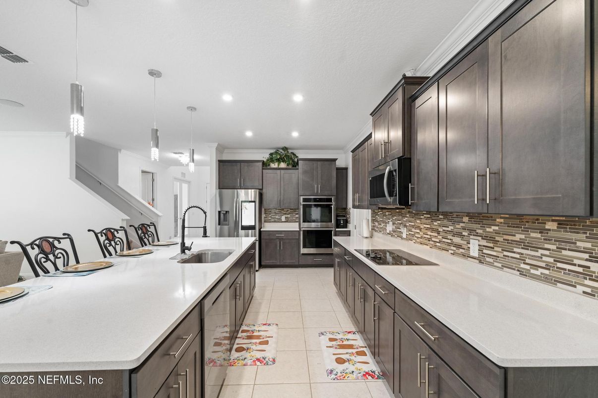 Interior, Kitchen, Pendant Lights, Recessed Lighting, Stainless Steel Appliances