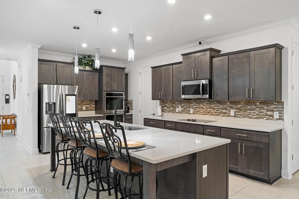 Interior, Kitchen, Pendant Lights, Recessed Lighting, Stainless Steel Appliances