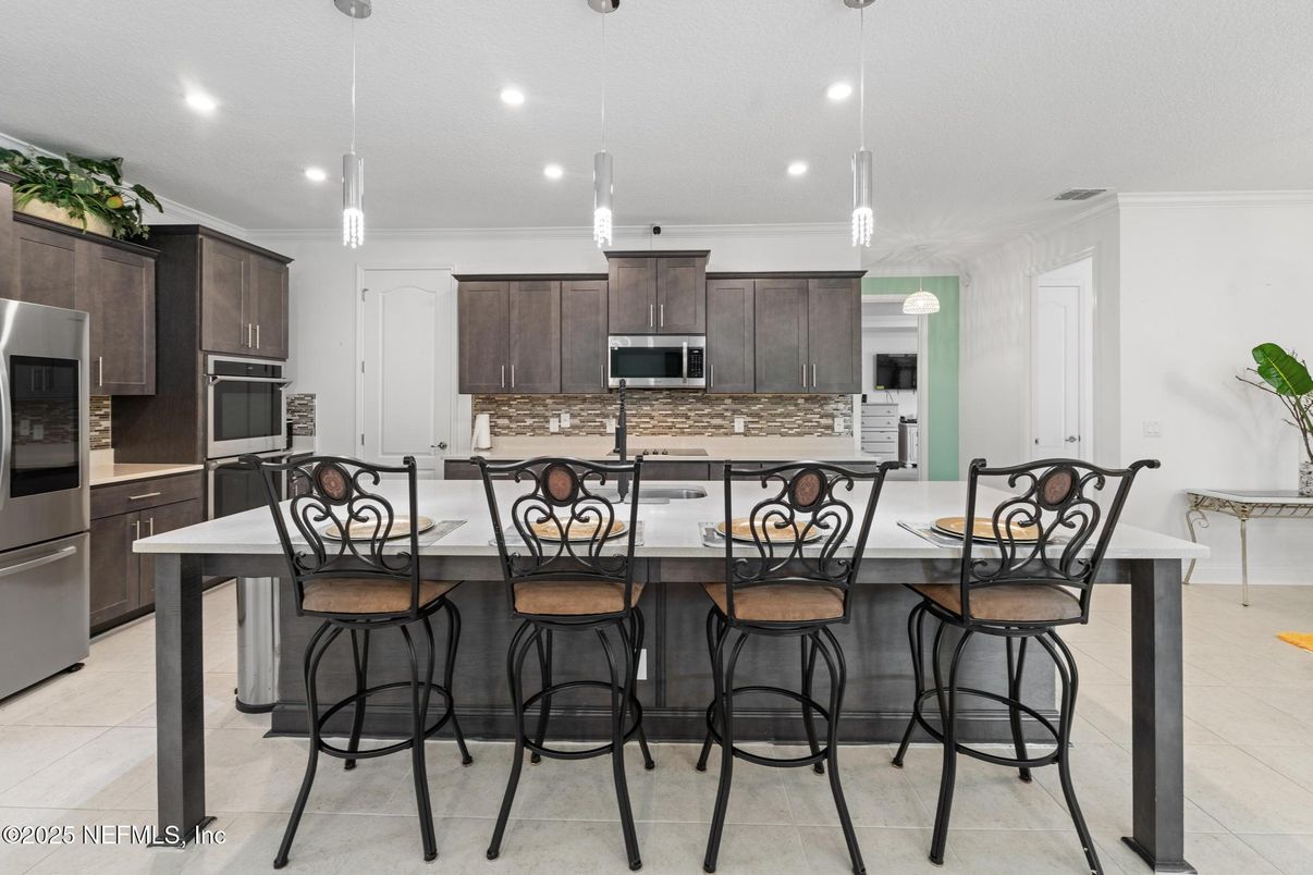 Interior, Kitchen, Pendant Lights, Recessed Lighting, Stainless Steel Appliances