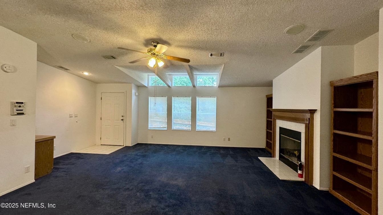 Empty room, Fireplace, Interior, Recessed Lighting