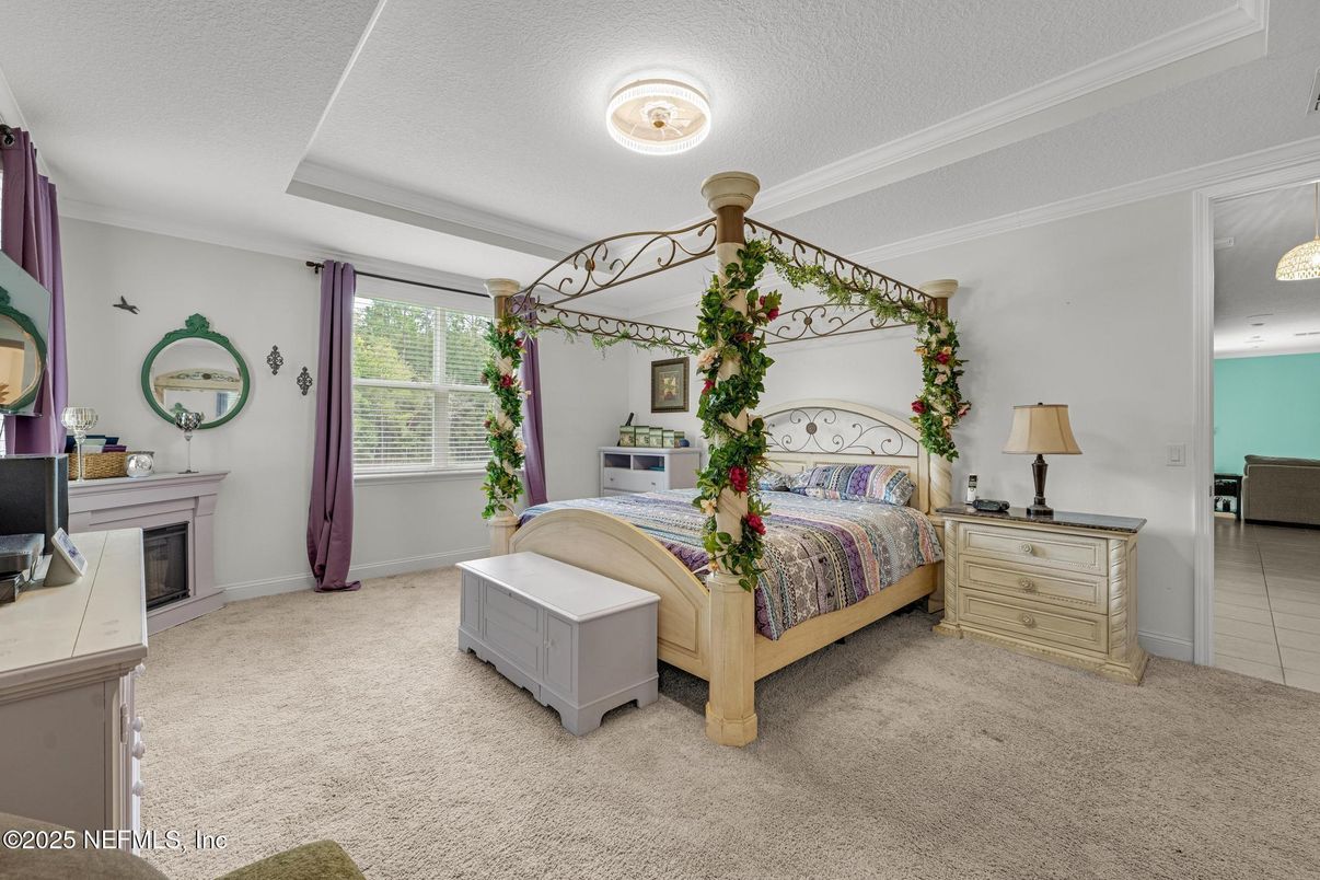 Bedroom, Fireplace, Interior