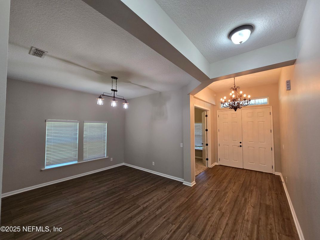 Chandelier, Empty room, Interior, Wood Texture Flooring