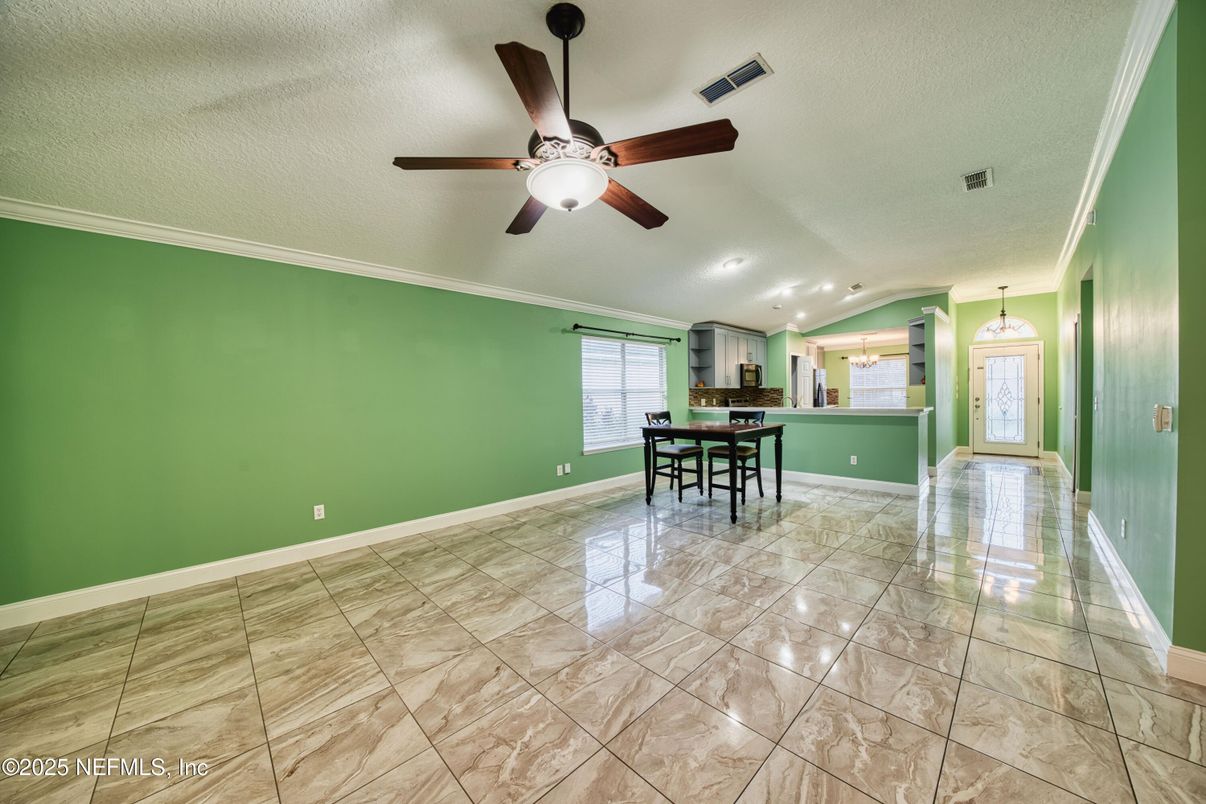 Empty room, Interior, Kitchen, Recessed Lighting