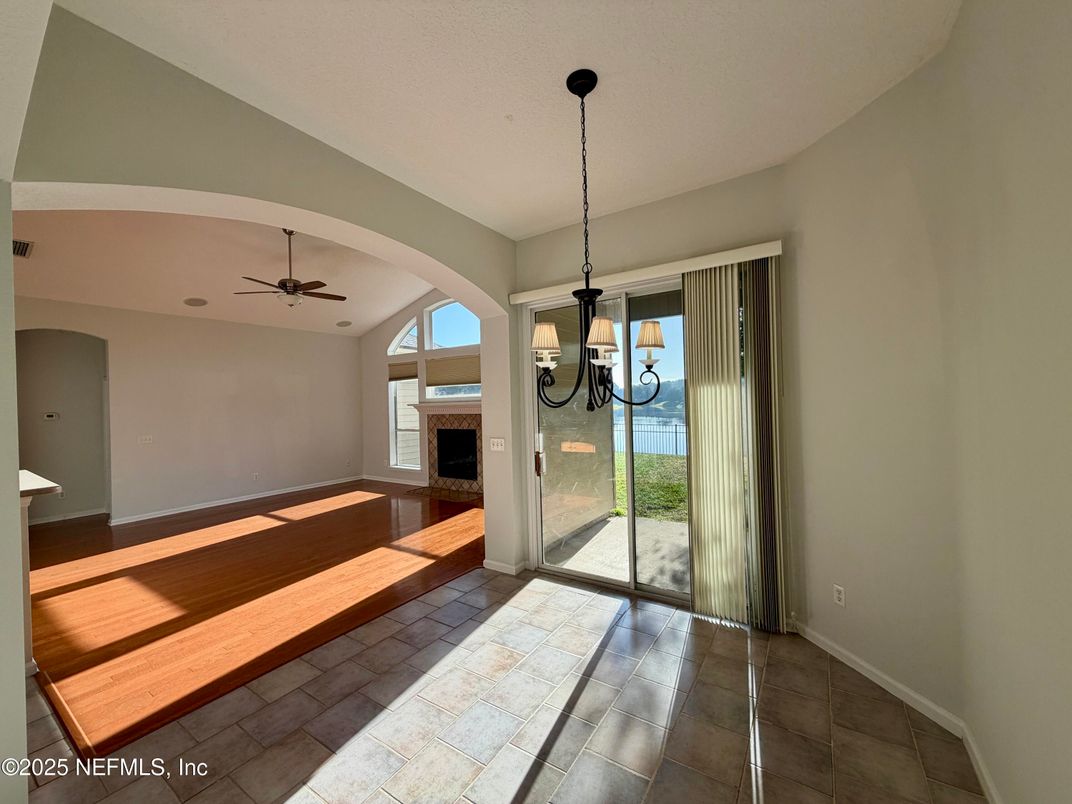 Empty room, Fireplace, Interior, Pendant Lights