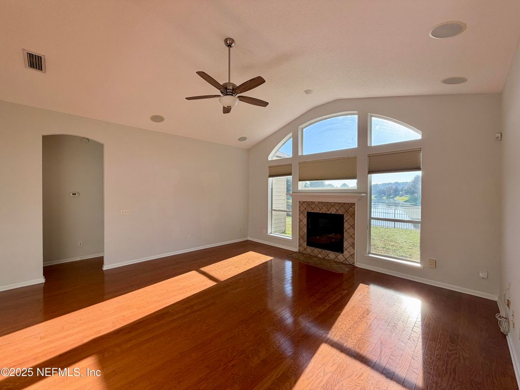 Empty room, Fireplace, Interior, Wood Texture Flooring