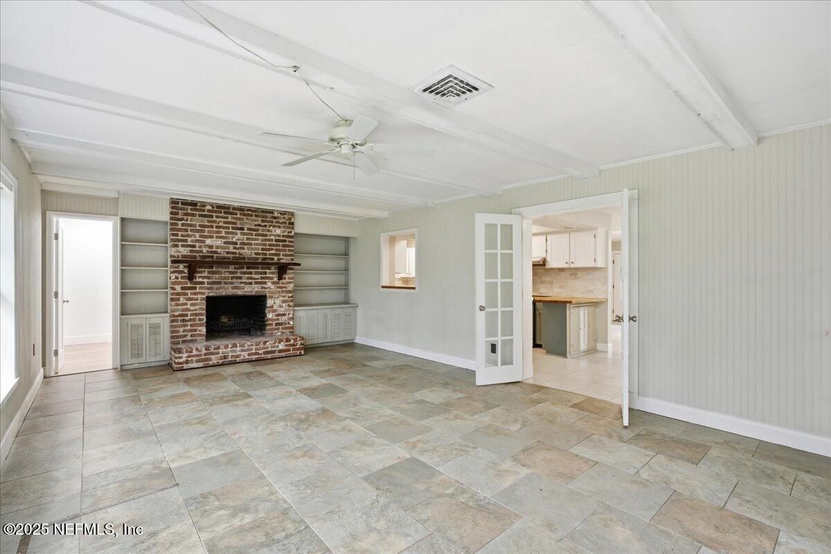 Empty room, Fireplace, Interior, Stone Walls
