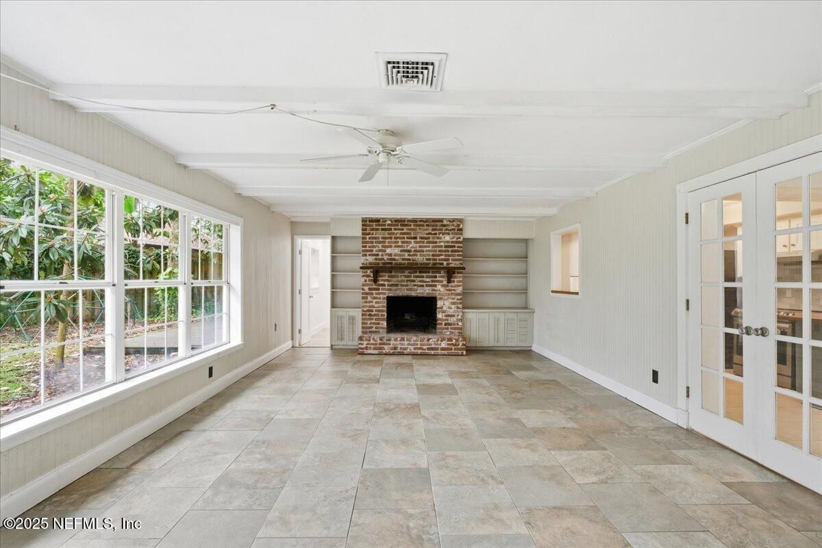 Empty room, Fireplace, Interior, Stone Walls