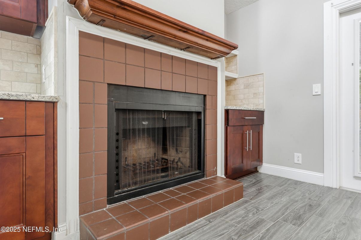 Fireplace, Interior, Wood Texture Flooring