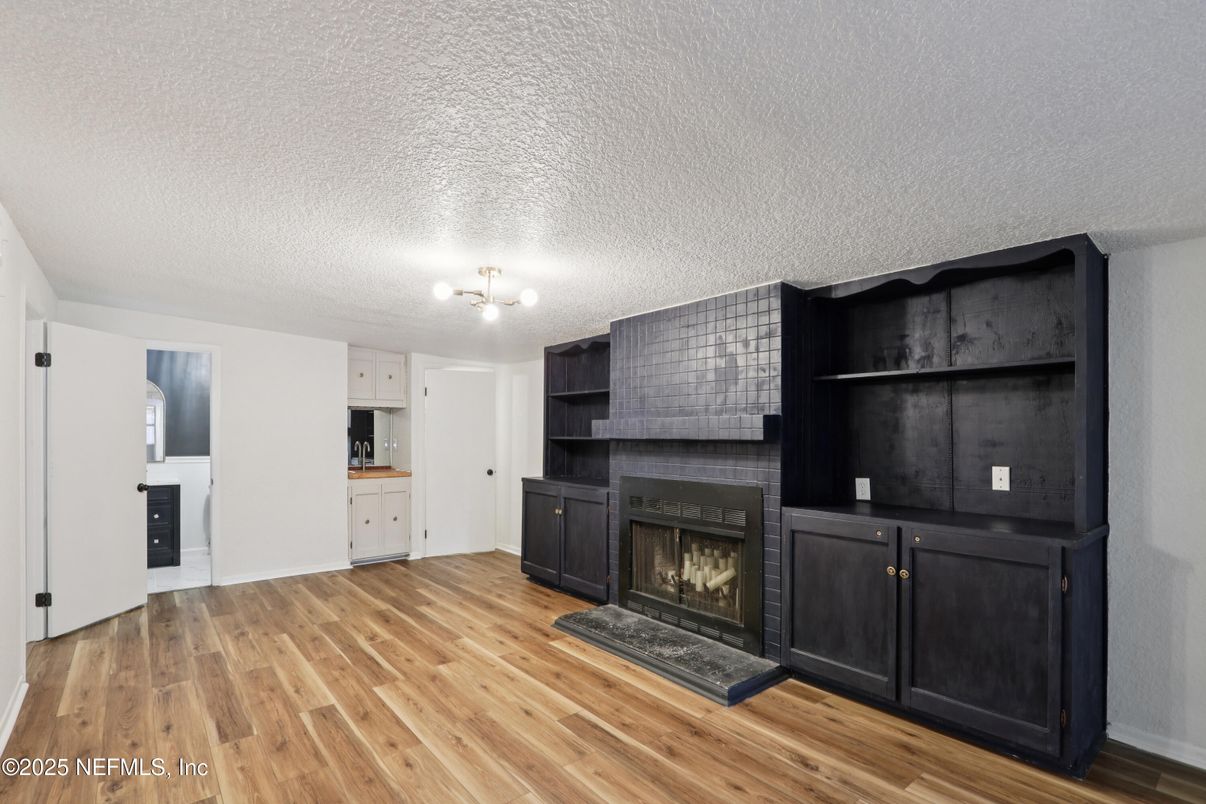 Fireplace, Interior, Wood Texture Flooring