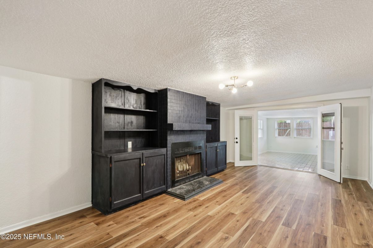 Empty room, Fireplace, Interior, Wood Texture Flooring