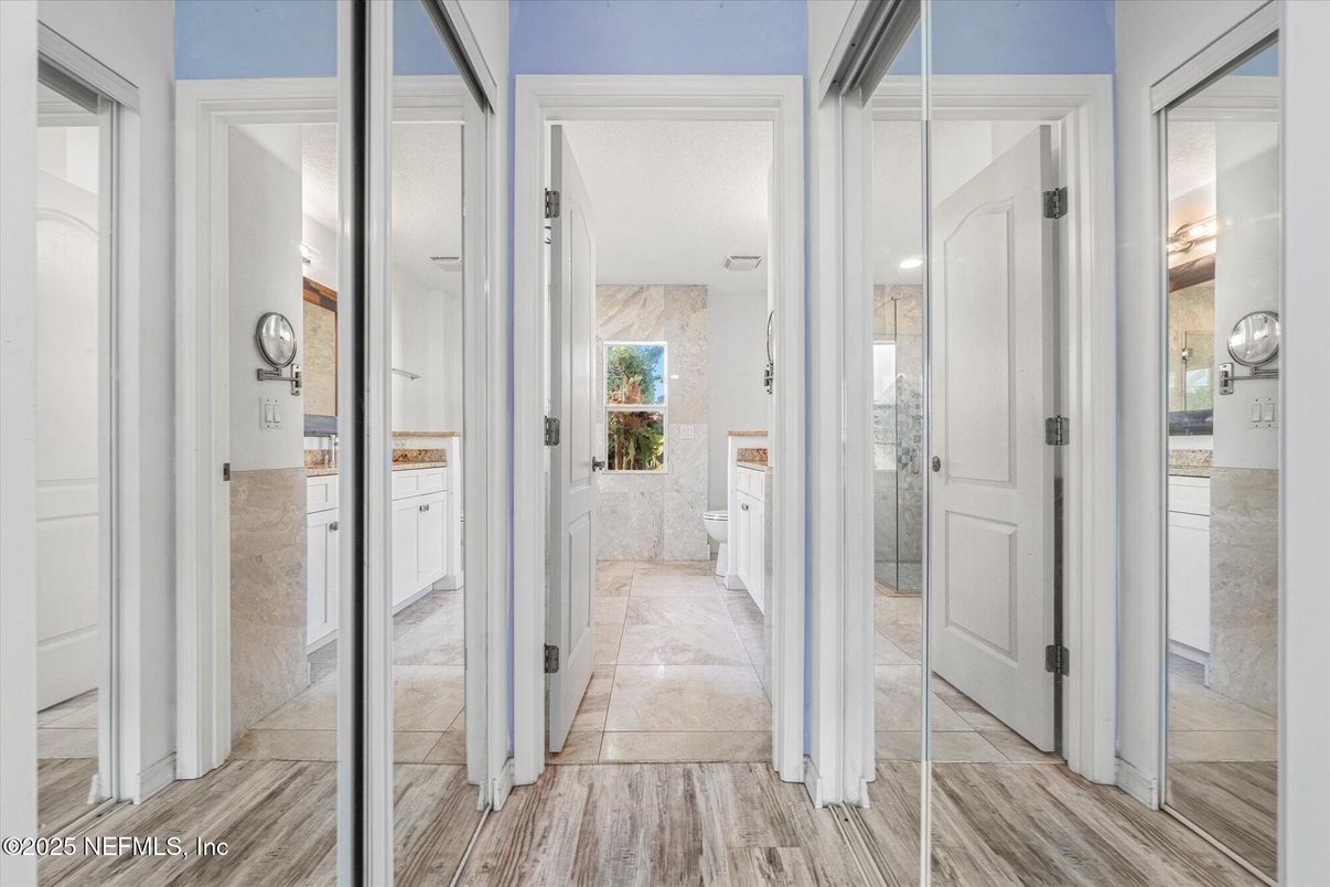 Interior, Marble Walls, Wood Texture Flooring