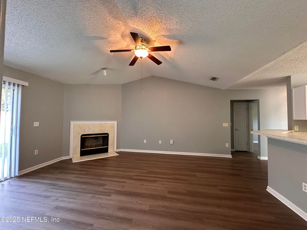 Empty room, Fireplace, Interior, Wood Texture Flooring