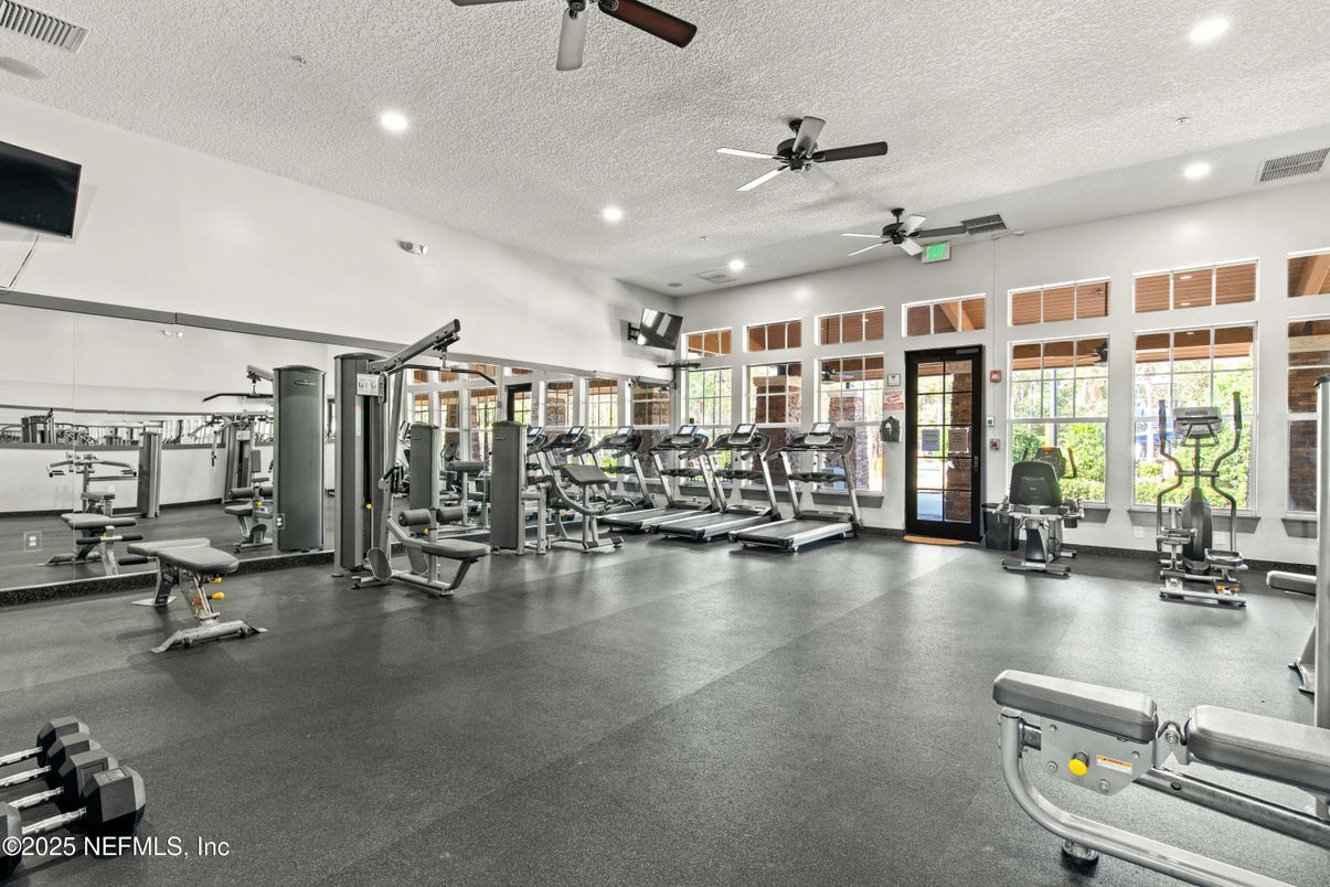 Fitness Equipment, Gym, Interior, Recessed Lighting