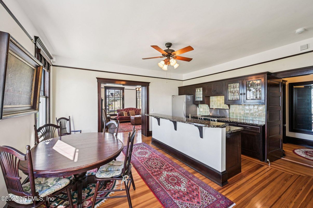 Dining room, Interior, Kitchen, Living room, Wood Texture Flooring