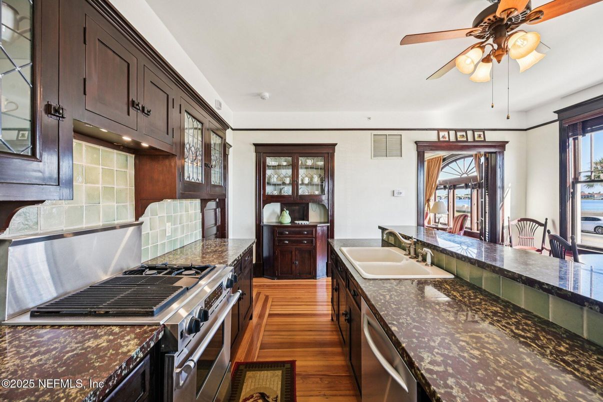 Interior, Kitchen, Stainless Steel Appliances, Wood Texture Flooring