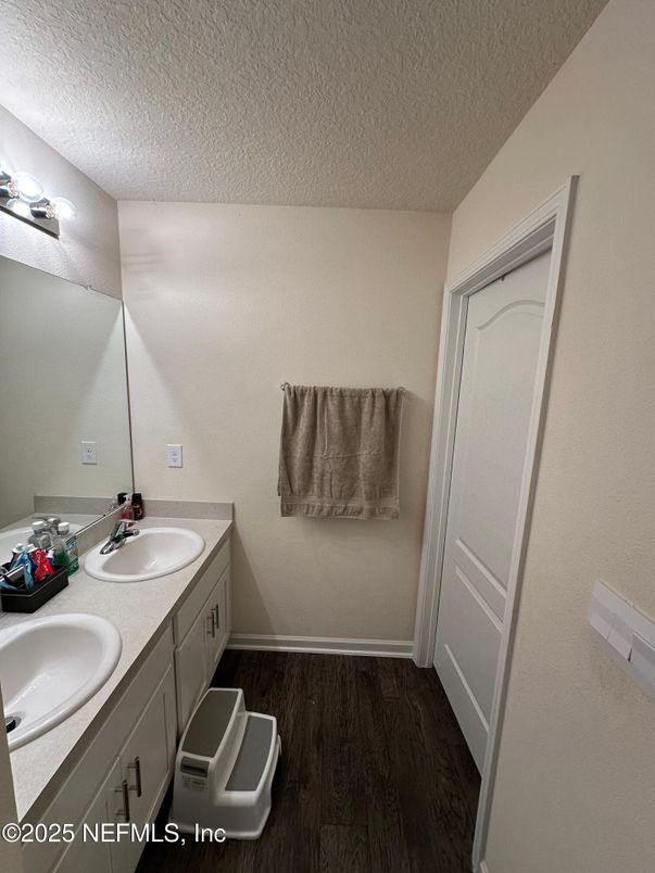 Bathroom, Dual Sink Vanities, Interior, Wood Texture Flooring