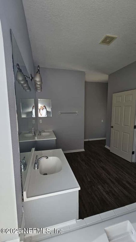 Bathroom, Dual Sink Vanities, Interior, Wood Texture Flooring