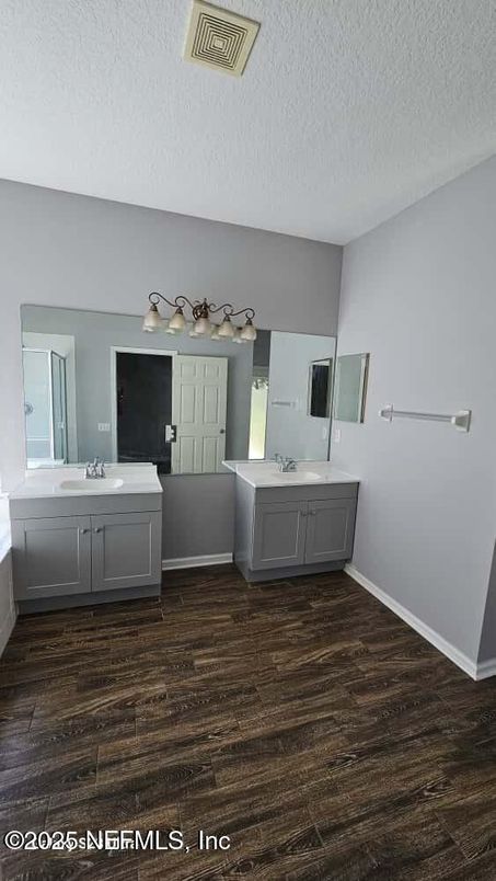Bathroom, Dual Sink Vanities, Interior, Wood Texture Flooring