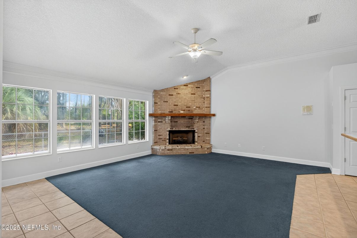 Empty room, Fireplace, Interior, Stone Walls