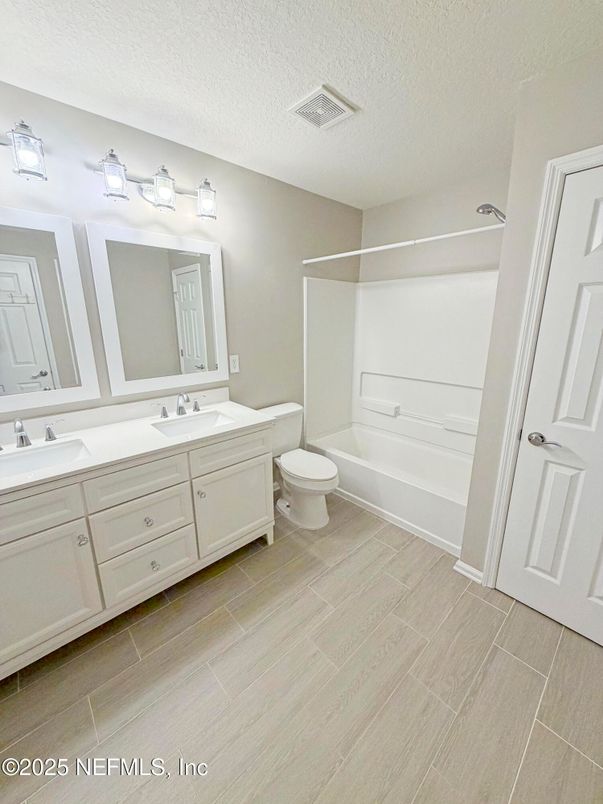 Bathroom, Dual Sink Vanities, Interior, Wood Texture Flooring