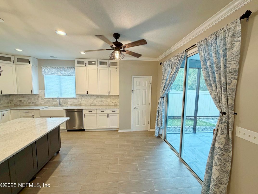 Interior, Kitchen, Recessed Lighting, Wood Texture Flooring