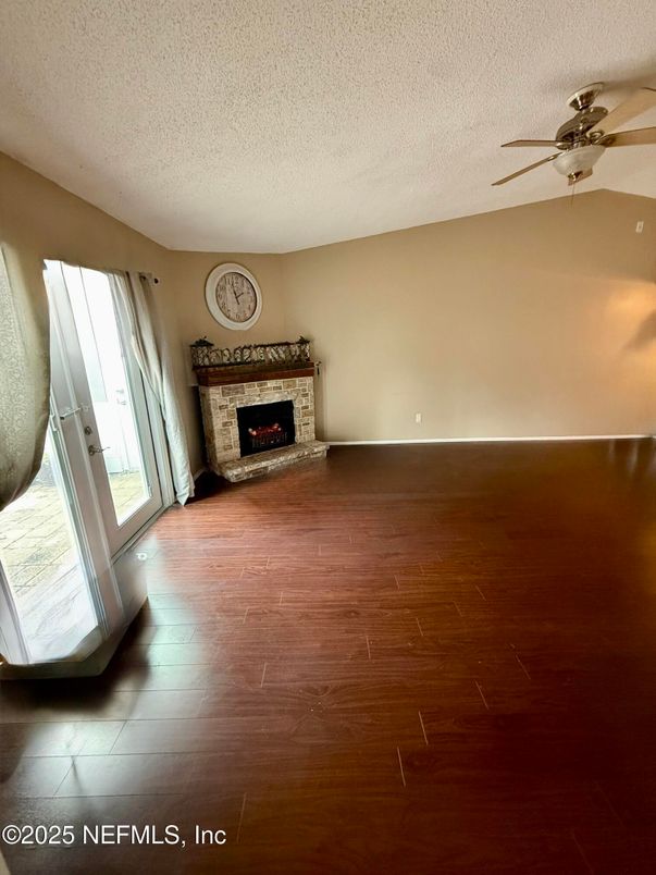 Empty room, Fireplace, Interior, Wood Texture Flooring