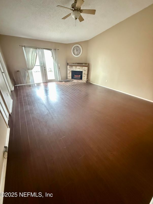 Empty room, Fireplace, Interior, Wood Texture Flooring