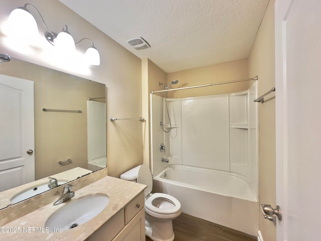 Bathroom, Dual Sink Vanities, Interior, Wood Texture Flooring