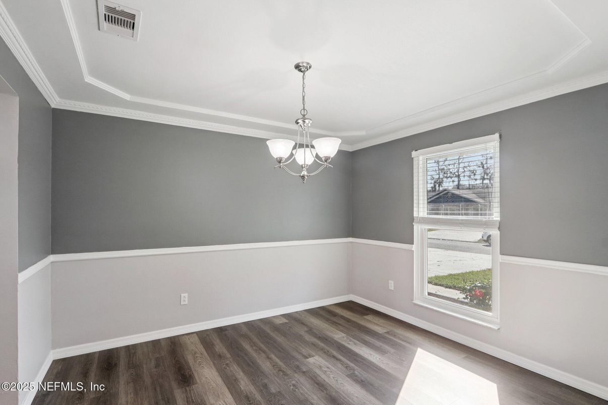 Chandelier, Empty room, Interior, Wood Texture Flooring