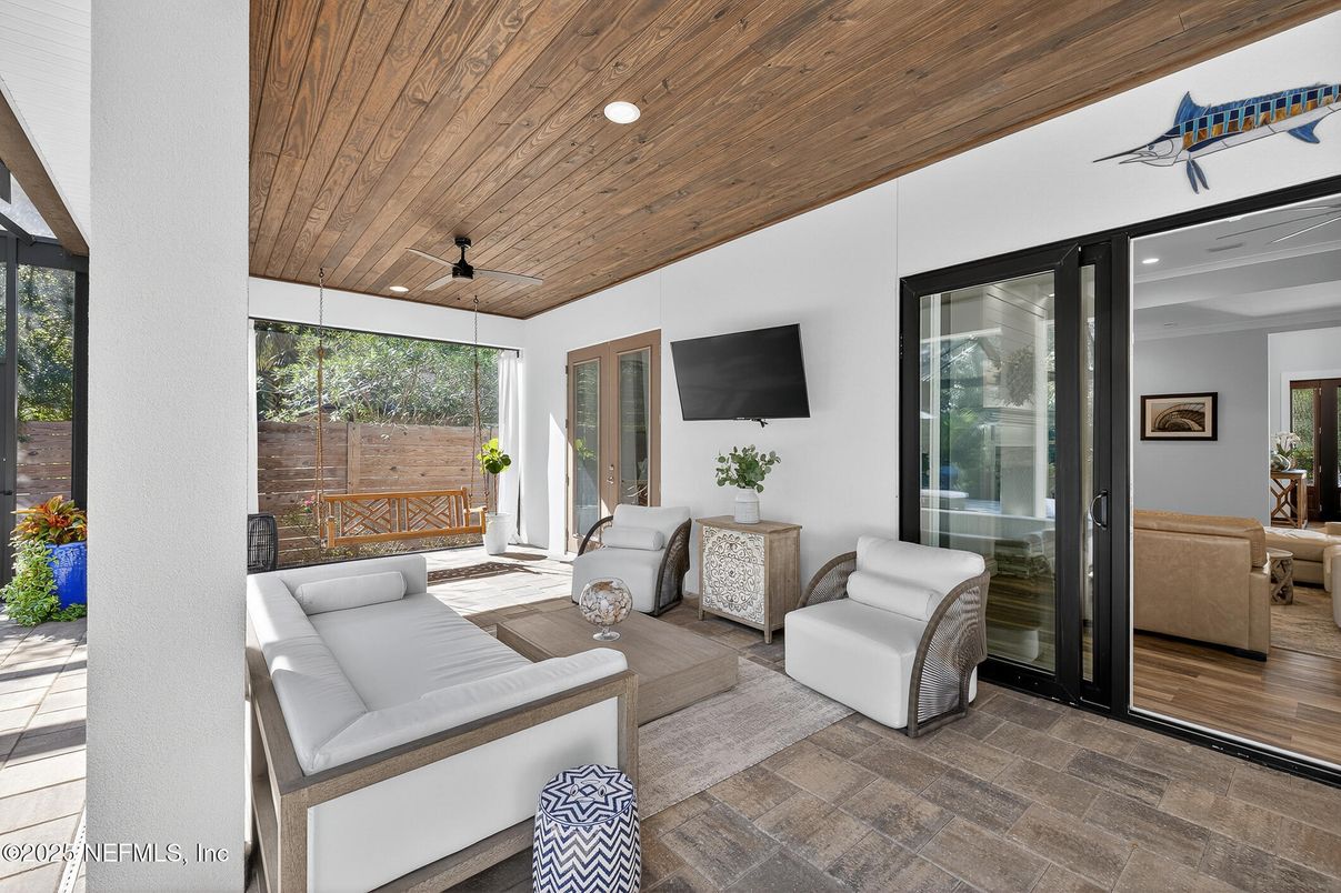 Interior, Living room, Recessed Lighting, Wooden Ceilings, Wood Texture Flooring